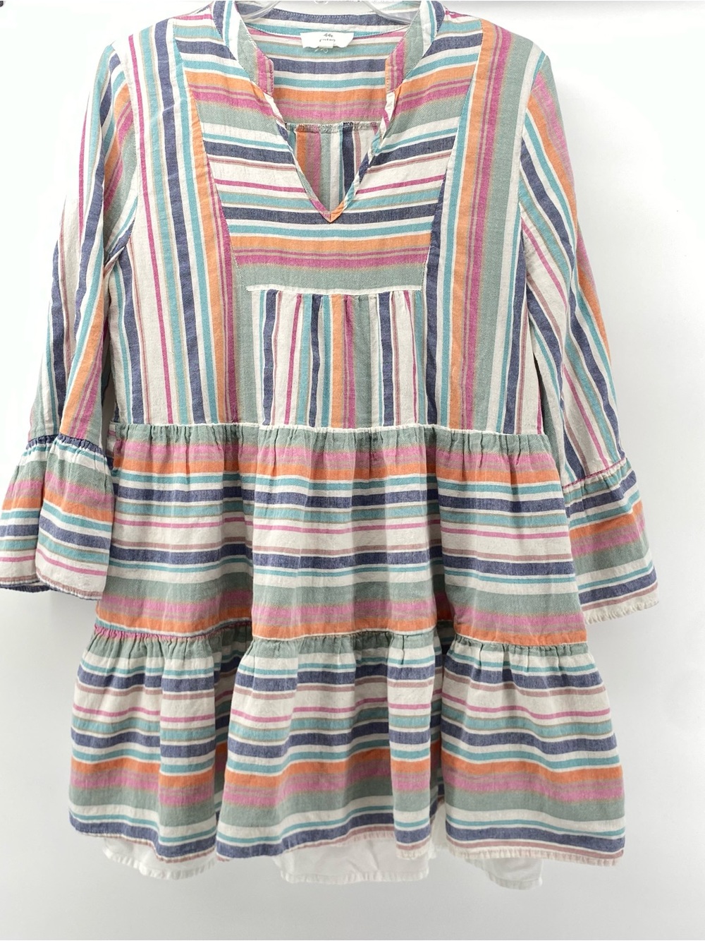 entro Multicolor Striped Tunic - Navy, Teal, Orange, Pink
